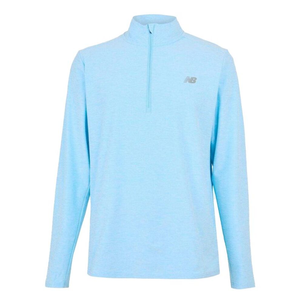 New Balance Mens Space Dye Quarter Zip Top / Sky Blue